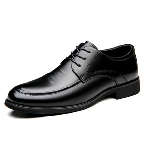 Zapatos de Vestir de Cuero para Hombre, Negros, Tacón Bajo, Antideslizantes, Formales, para Oficina, Modelo 3792 - Product Image 5