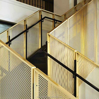 Panneaux de passerelle modernes pour villa intérieure, marches d'escalier en métal perforé, escaliers en spirale, aluminium durable
