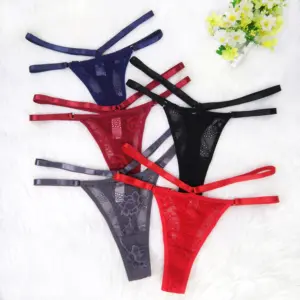 Wholesale Women Female Hot High Quality See Through Girls Transparent Breathable China Low Panties Lace Thong
