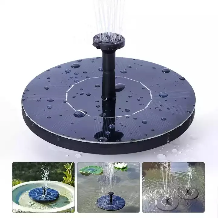 Kunststoff Garten brunnen Outdoor Stein Solar schwimmende Lotus Brunnen Solar Wasserpumpe für Schwimmbad