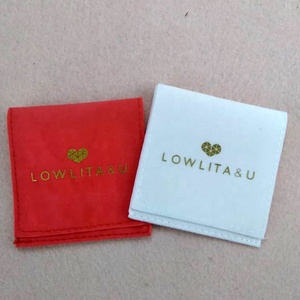 Customized logo Printed Jewelry Purse Packaging Velvet <b>Envelope</b> Pouches Bags for Rings Earrings Necklace Suede Dust Bag Small - Product Image 4