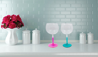 Verre à vin rond en plastique, lot De tasses, verres colorés, grande capacité, avec tige, vente en gros