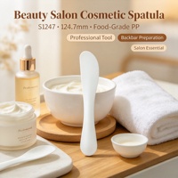 Spatula Kosmetik PP Food Grade S1247 124.7mm, Sendok Pencampur Makeup untuk Masker, Bubuk, Krim, Pengaplikasi, Penggunaan Salon Kecantikan