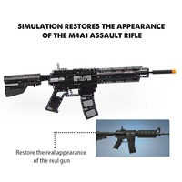 Ensemble de blocs de construction en plastique éducatifs pour enfants de 14 ans et plus, fusil d'assaut M4A1 2023, jouet de construction DIY, modèle d'arme