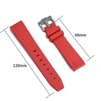 Correa de Reloj Inteligente MZDTIMK de 20mm/21mm/22mm, Roja, con Extremos Curvos, Transpirable, de Goma, con Hebilla, Impermeable, de Silicona Líquida TPU, a la Moda