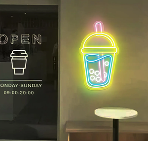 <strong>Coffee</strong> Bar <strong>Shop</strong> Wall Decor Bubble Milk Tea Acrylic Led Open Neon Sign - Product Image 1