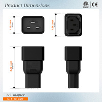 Adaptateurs certifiés ETL, adaptateur d'alimentation C20 vers C13, adaptateur de prise C13 vers C20, adaptateur secteur PluGrand WA-0088 15A 125V AC pour UPS/PDU, etc.