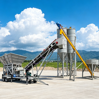 SDDOM Centrale de production mobile de béton prêt à l'emploi et de mortier sec, personnalisée, compacte, avec station de mélange et contrôle PLC