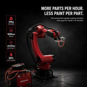 Bras de robot de peinture industrielle à 6 axes, charge utile de 20 kg, rayon d'action de 1800 mm, pour les lignes de production de revêtements automobiles et métalliques - Product Image 1