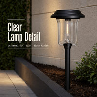 Lampe solaire de jardin pour allée, lumière blanche chaude douce 2700K, IP65, contrôlée par capteur, pour extérieur