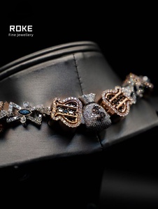 Colgante de Letra Bicolor 3D con Diamantes de Laboratorio - Joyería de Lujo Convertible en Oro de 9K/<span class=keywords><strong>14K</strong></span> Estilo Hip Hop (Certificado IGI) para Boda, Compromiso, Fiesta - Product Image 3