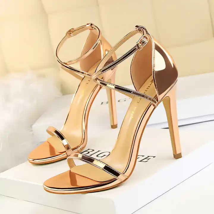 2022 Women Rainbow Stone High Heeled Sandal Shoes Design for Ladies High  Quality Ankle Strap Female Square Toe High Heel Lace