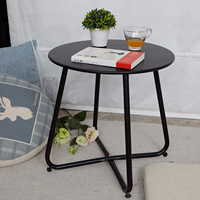 Table d'appoint de patio en métal robuste, petite table basse ronde en acier pour balcon et jardin, vente en gros