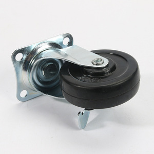 Furniture <b>Caster</b> 3 Inch Rubber <b>Wheel</b> Plate Mount Plain Bearing Durable General Use - Product Image 3