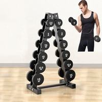 Équipement de fitness pour la maison TOPTONS, rack à haltères multifonctionnel à 6 niveaux en forme de triangle