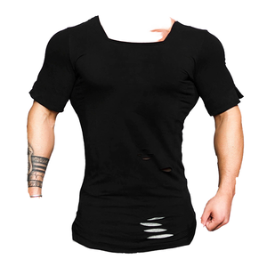 T-shirt pour homme élégant en tissu 100% coton et bambou, matière de haute qualité, doux, confortable, respirant, coupe ample - Product Image 1