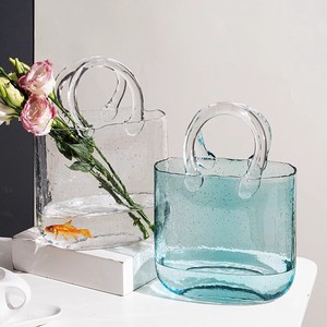 Decorative Table <strong>Glass</strong> <strong>Vases</strong> <strong>Glass</strong> Handbag Purse <strong>Bag</strong> Crystal Bud Flower <strong>Glass</strong> <strong>Vases</strong> - Product Image 2