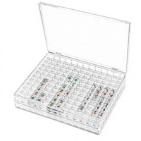 Boîte de rangement et de présentation moderne en acrylique transparent pour tuiles de mahjong avec couvercle, taille personnalisée, organisateur multi-usages