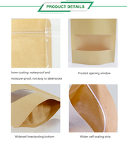 Expédition Rapide Direct Usine – Sachets Doypack en Papier Kraft Réutilisables, Écologiques et Anti-Humidité avec Fermeture Ziplock pour Nouilles, Pizzas et Sushis