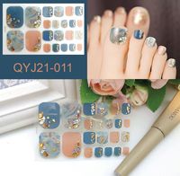 Stiker Kuku Kaki Plastik Prancis Desain Baru Tahan Air Warna-warni DIY Pembungkus Kuku Kaki Full-cover Decal