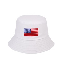 Chapeau Bob en Coton Haut de Gamme Brodé Drapeau Américain Étoiles et Rayures, Design Original et Élégant pour l'Extérieur, Vente en Gros
