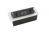 Enchufe Emergente de Aleación de Aluminio con 2 Tomas Suizas y USB Tipo C