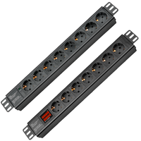 Barre d'alimentation DIN49440 Schuko 16A avec protection contre les surtensions et disjoncteur pour rack informatique, norme allemande