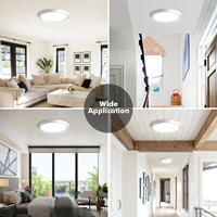 Plafonnier LED encastré en aluminium super fin de 12 pouces, 18W, 1800LM, 3000K/4000K/5000K, certifié ETL, luminosité réglable