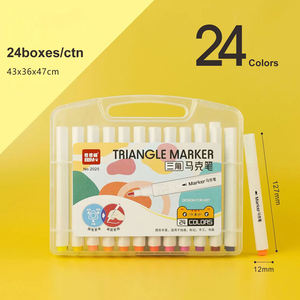 GF人気12/18/24/36/48色ウォーターベースキッズペイントアートマーカーセット三角形アーティスト描画着色水彩マーカーペン - Product Image 6