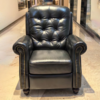 Fauteuil Tigre en Cuir Véritable American Vintage : Canapé Monoplace Confortable et Relaxant pour le Salon, le Balcon ou la Chambre