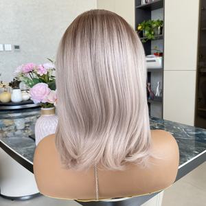 Perruque Courte Ondulée pour Femme, Racine Brune, Perruque Synthétique Ondulée Naturelle Résistante à la Chaleur avec Dentelle 13x4 pour Fête et Style Tendance - Product Image 6