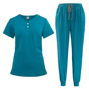 Uniforme Médico para UCI, Peluquería Canina, Clínica Dental, Uniforme de Enfermera, Conjunto de Dos Piezas de Manga Corta y <span class=keywords><strong>Pantalones</strong></span> Largos - Product Image 3