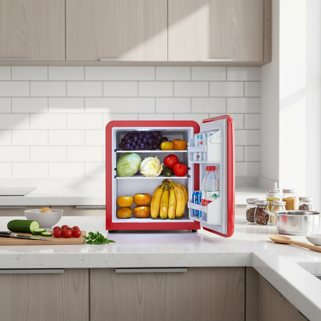 Vegetable Refrigerator Fruit Storage Compact Refrigerator No Noise Beverage Cooler Electric Mini Fridge for Bedroom