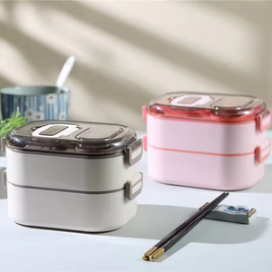 Multi-layer Household Outdoor Double-Layer Stainless Steel <b>Lunch</b> Box <b>Set</b> Insulated <b>Lunch</b> Box with Storage Bag - Product Image 1