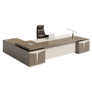 Escritorio Ejecutivo en Forma de L de Alta Calidad y Lujo, Muebles de Oficina Modernos con Componentes de Madera - Product Image 6