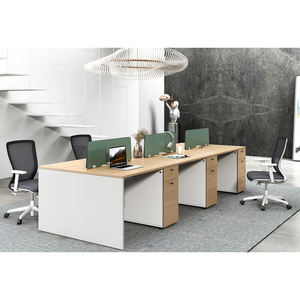 Poste de travail modulaire convertible simple et moderne à quatre à six places, bureau d'ordinateur pour employés, bureau de travail - Product Image 1