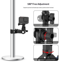 Support de guidon de moto Insta360 en nylon plastique avec pince et vis 1/4 "-20, anti-vibration, antidérapant, accessoire de conduite fabriqué au Guangdong