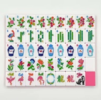 Mahjong américain de luxe, 160 tuiles gravées sur mesure, tuiles en acrylique rose, couleur personnalisable pour les amateurs de Mahjong américain