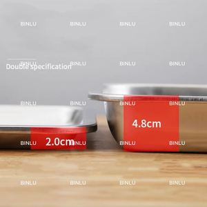Abordable Multifonction De Qualité Alimentaire Multi Taille Épais En Acier Inoxydable #304 Plateaux Buffet Chauffe Cuisson 4.8cm x 45cm x 35cm | BINLU - Product Image 3