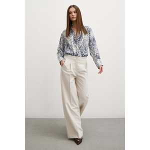 Chemise en satin à imprimé serpent pour femme, grise, boutonnée, décontractée, pour tous les jours - Product Image 3