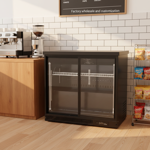 ตู้แช่เครื่องดื่มแบบแสดงสินค้าเชิงพาณิชย์ทันสมัยจากโรงงานผู้ผลิต (OEM) ตู้เย็นบาร์แบบประตูกระจกสองบานสำหรับเก็บเครื่องดื่ม - Product Image 1