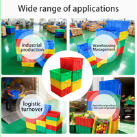 Bacs de stockage en plastique écologiques empilables pour déménagement, conteneurs de type caisse UE, bacs à légumes pour entrepôt, usine de boîtes de manutention en plastique