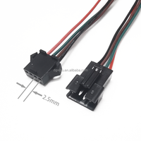 Kabel Harness LED Elektronik SMR-03V-B dengan Konektor JST SM 3P Male/Female RGB 2.5mm 2/3/6 Pin 100V AC/DC -25 +85