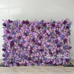 ฉากหลังงานแต่งงานแบบม้วนเก็บได้ รุ่น FW511-1 สีขาว ประดับด้วยดอกไม้ประดิษฐ์และขนนกกระจอกเทศสีขาว - Product Image 6