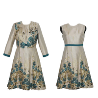 Robes décontractées florales de printemps élégantes pour femmes, grande taille, longueur genou, styles formels, conception turque, tissu en mousseline de soie, teint uni et naturel