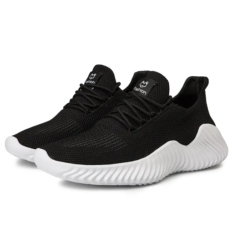 Hot Sneakers Men Shoes Lightweight Running Shoes Sports Mens Athletic Shoes Solid Black White Gray Big Size 39-47 Drop-shipping