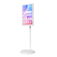Téléviseur intelligent portable LCD de 21,5 pouces avec écran tactile, caméra intégrée, Wi-Fi, Google Play, tablette d'affichage, utilisation en ascenseur, centre commercial, roues