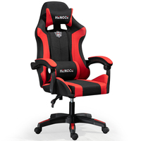 Chaise de jeu ergonomique pivotante pour ordinateur avec revêtement confortable Design moderne en cuir synthétique en acier inoxydable-pour bureau à domicile