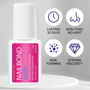 <span class=keywords><strong>Colle</strong></span> à <span class=keywords><strong>ongles</strong></span> à séchage rapide 2026, vente chaude, 8 ml, liquide transparent, adhésif pour plaque avec effet durable et puissant, et pinceau pour nail art - Product Image 1