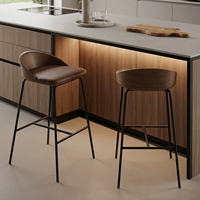 Tabouret de bar en bois de chêne massif, finition en noyer noir de qualité supérieure, chaise pivotante, tabouret de comptoir luxueux rembourré avec repose-pieds en acier inoxydable doré